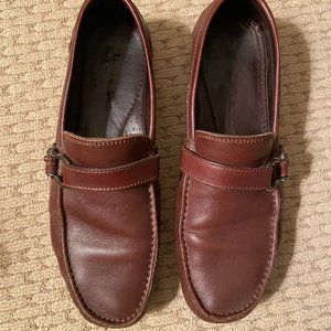 Massimo Dutti Mens Brown Leather Moccasins